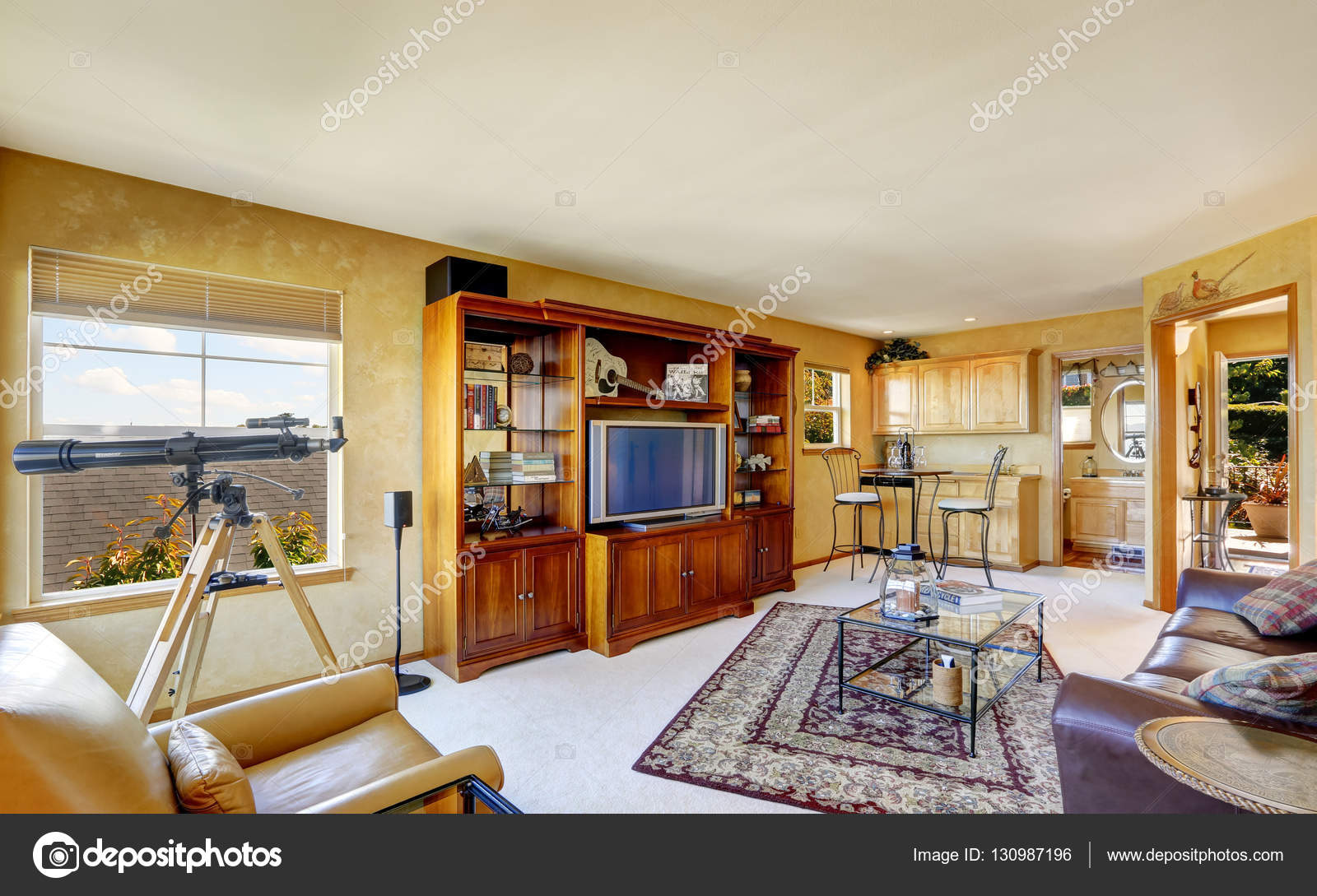 American Duplex House Design Compact Living Room Interior
