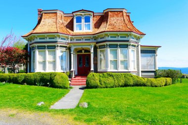 Port Townsend, Wa - 12 Nisan 2014: Port Townsend tarihi binada Frank Bartlett House