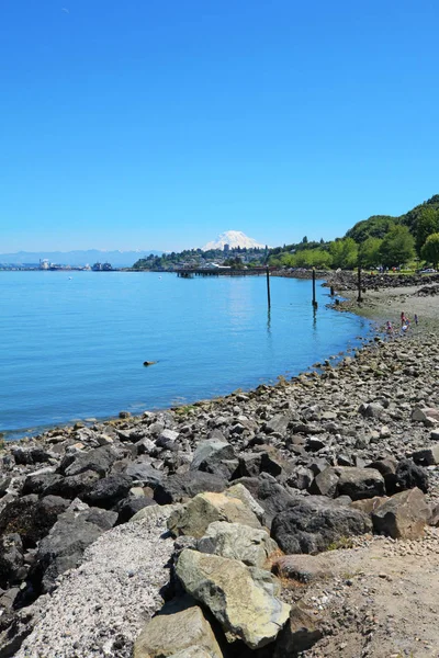 Tacoma, pier waterfront. Ruston út. — Stock Fotó