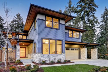 Luxurious new construction home in Bellevue, WA clipart