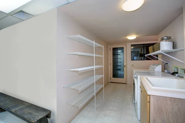 Basement Laundry room interior — Stock Photo, Image