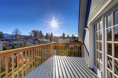 View from the upper deck of craftsman home clipart