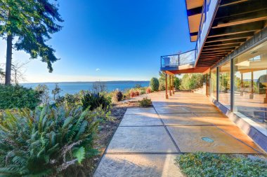 Modern iki hikaye panorama ev Puget Sound Oda