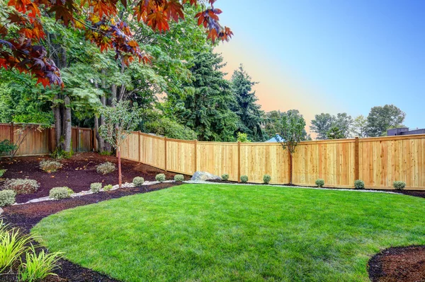 Nice fenced backyard with new planting beds