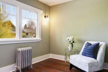 Yeşil yatak kuytu bir aksan kolsuz sandalye