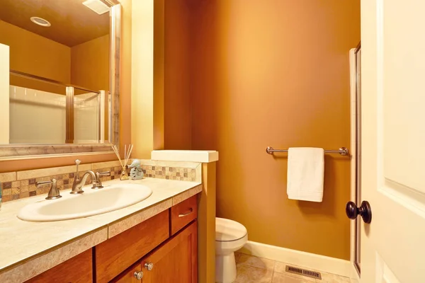 Interior del baño marrón y naranja — Foto de Stock