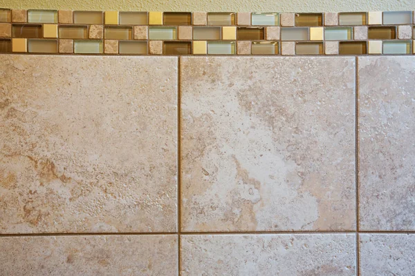 Master bathroom interior with close up of wall tiles. — Stock Photo, Image