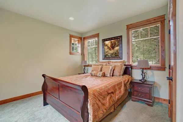 Neutral bedroom interior in brown tones — Stock Photo, Image