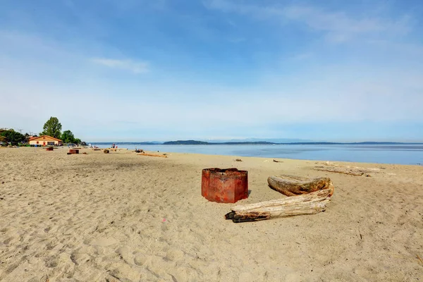 Weergave van Puget Sound van Alki Beach Park — Stockfoto