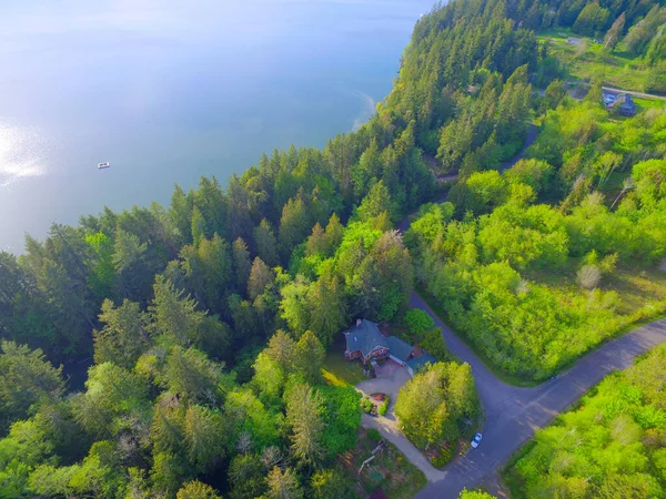 Olympic Penninsula Foto Udara Dari Puget Sound Dan Kecerdasan Tanah — Stok Foto