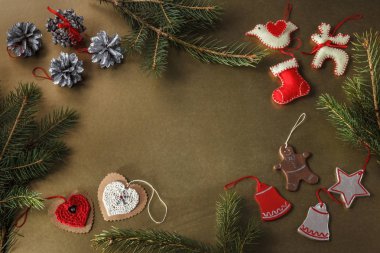 Noel ve yeni yıl arka plan dekorasyon el yapımı ile