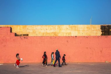 Jaipur, Hindistan - 12 Ocak 2018: Amer Fort. Amber fort.