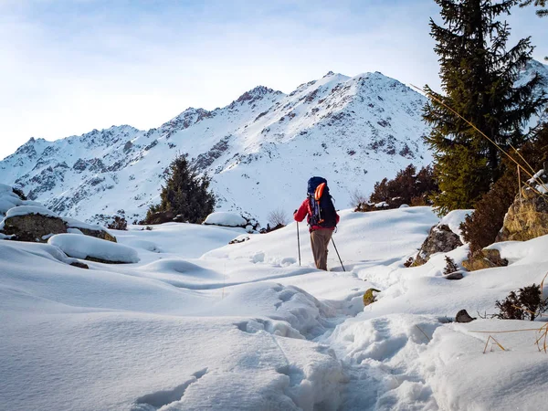 Mountain winter tourism — Stock Photo, Image