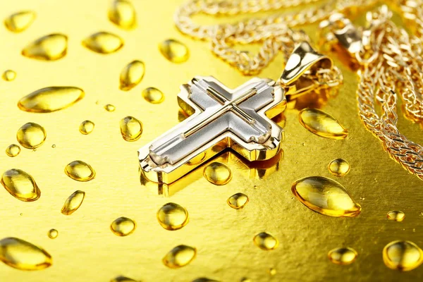 Gouden christelijke kruis — Stockfoto