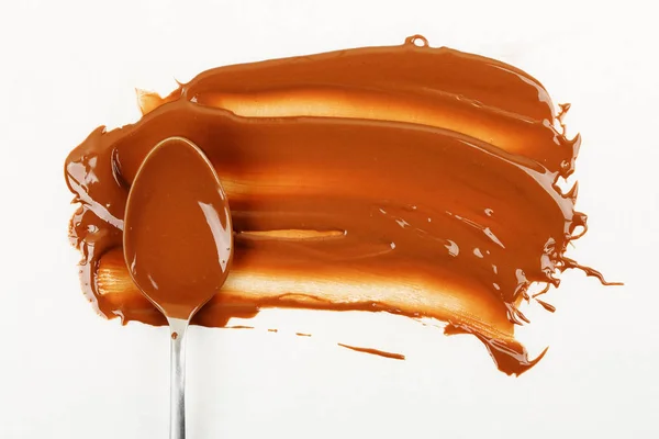 Colher com chocolate — Fotografia de Stock