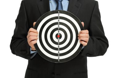 dart tahtası ile işadamı