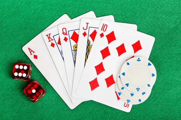 Royal Flush hand — Stockfoto