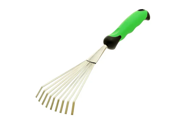 Rake on white — Stock Photo, Image