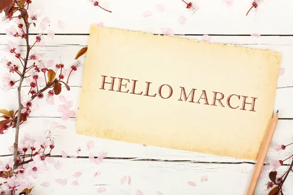 Hallo maart concept — Stockfoto