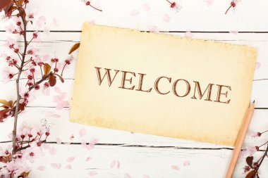 kağıt üzerinde Hoşgeldiniz