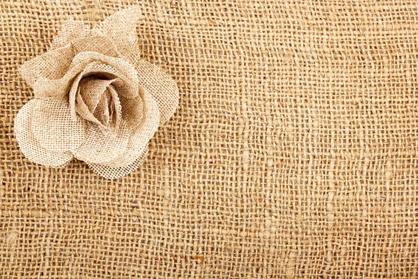 Rosa em pano de saco — Fotografia de Stock