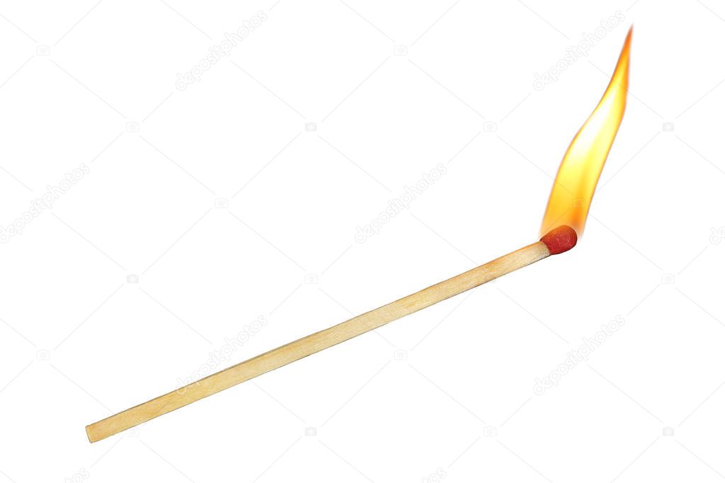 lit match isolated