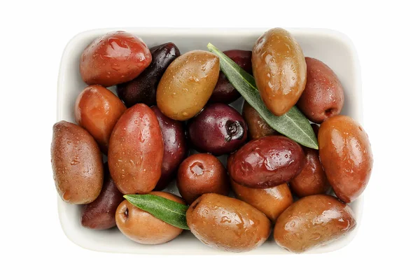 Brown olives isolated — Stock Photo, Image