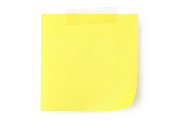 Yellow note isolated — Stock Photo, Image