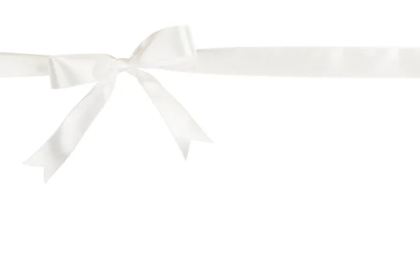 ホワイト リボン弓 — ストック写真