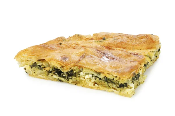 Spinach pie isolated — Stock Photo, Image