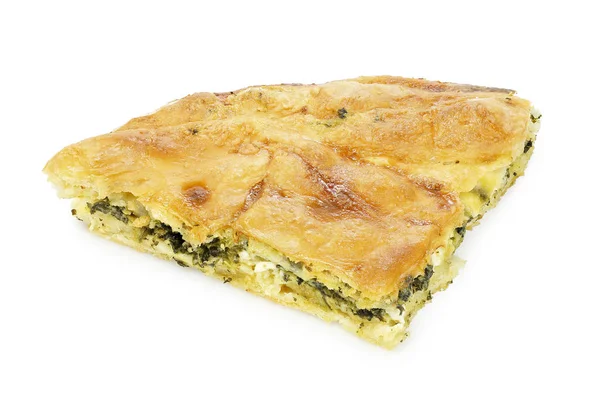 Spinach pie isolated — Stock Photo, Image