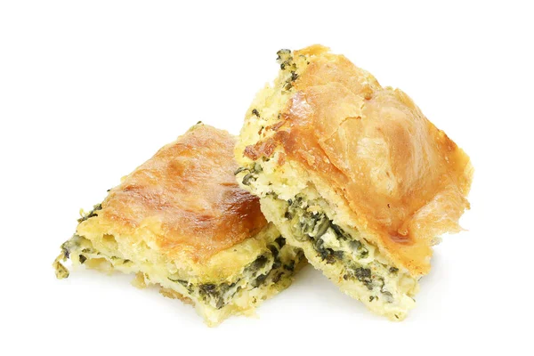 Spinach pie isolated — Stock Photo, Image