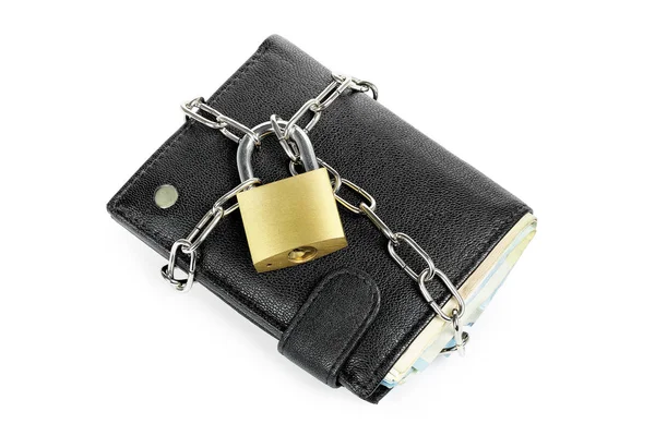 Wallet with padlock — Stock Photo, Image