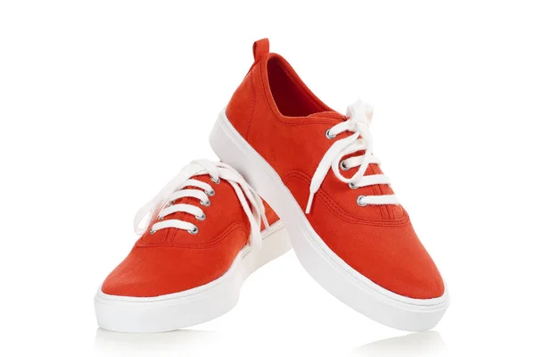 Красная замшевая обувь — стоковое фото