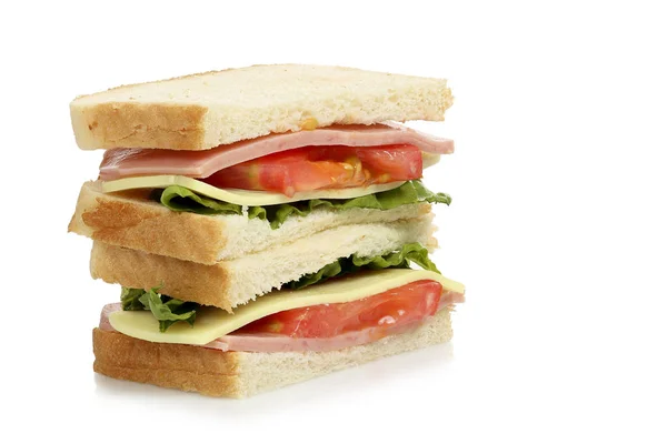 Sandwich auf Weiß — Stockfoto