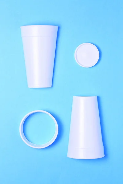 Foam cup on blue — 스톡 사진