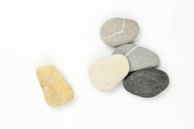 beach stones on white