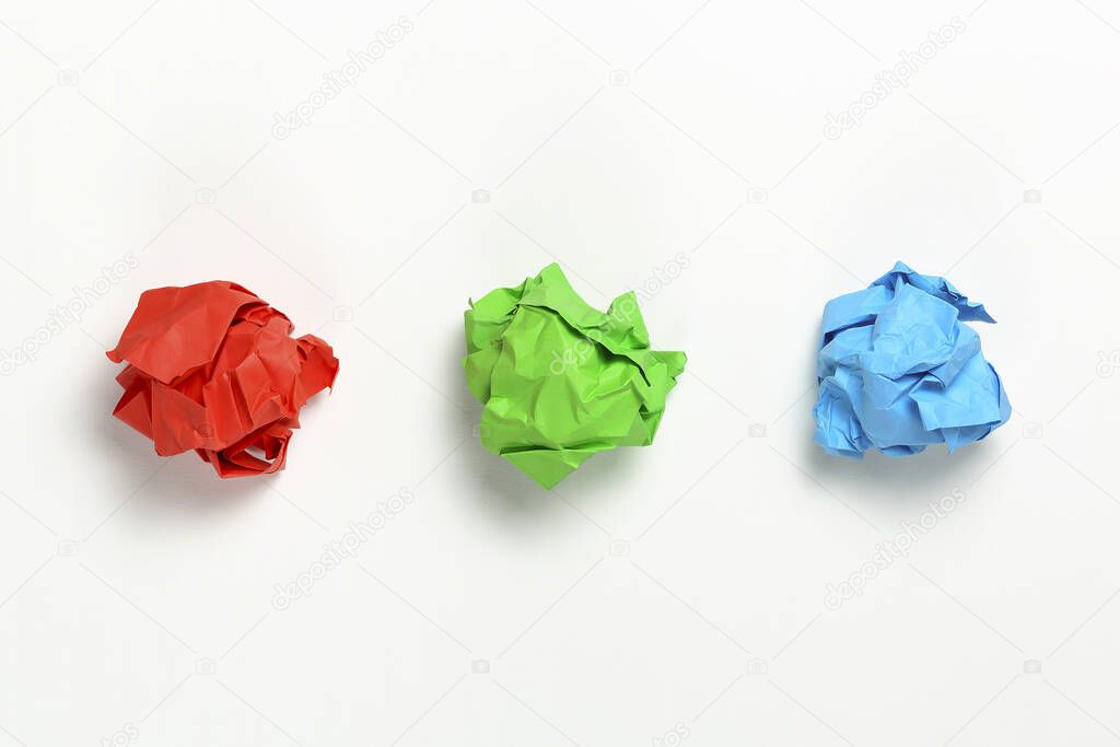 crumpled paper balls