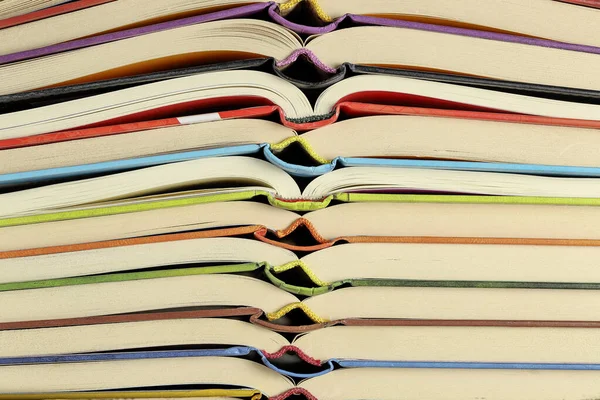Open Books Closeup Stack Colorful Books — Stock Photo, Image