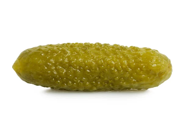 Macro Pepino Escabeche Aislado Blanco — Foto de Stock