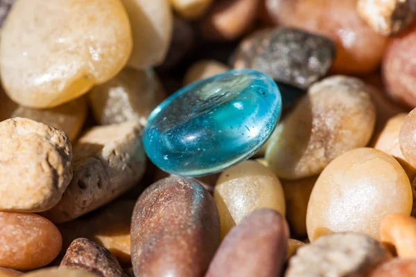 Blue Glass Pebble — Stock Photo, Image