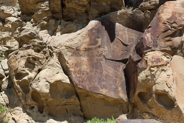 图例岩石州Petroglyph站点 — 图库照片