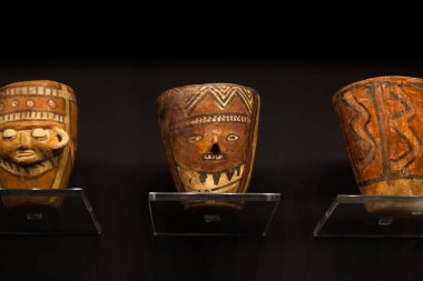 PACHACAMAC, LIMA / PERU - May 10, 2016: Native American art on display at the museum in Pachacamac Historical Site, Lima, Peru May 10 2016 .