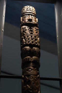 PACHACAMAC, LIMA / PERU - May 10, 2016: Native American art on display at the museum in Pachacamac Historical Site, Lima, Peru May 10 2016 .