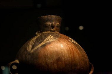 PACHACAMAC, LIMA / PERU - May 10, 2016: Native American art on display at the museum in Pachacamac Historical Site, Lima, Peru May 10 2016 .