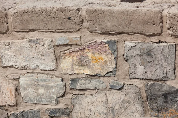 Mud Brick Rock Construction Pachacamac Lima Restoration Digging Still Process — Stock Photo, Image