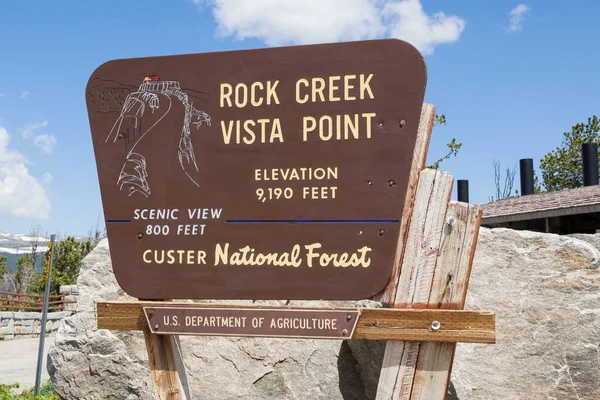 Custer National Forest Montana Usa Juli 2014 Een Houten Bord — Stockfoto