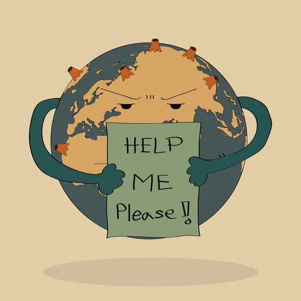Conceito Vetor do Mapa do Mundo Globo da Terra para Salvar o Mundo, Ilustração vetorial EPsS 10 . — Vetor de Stock