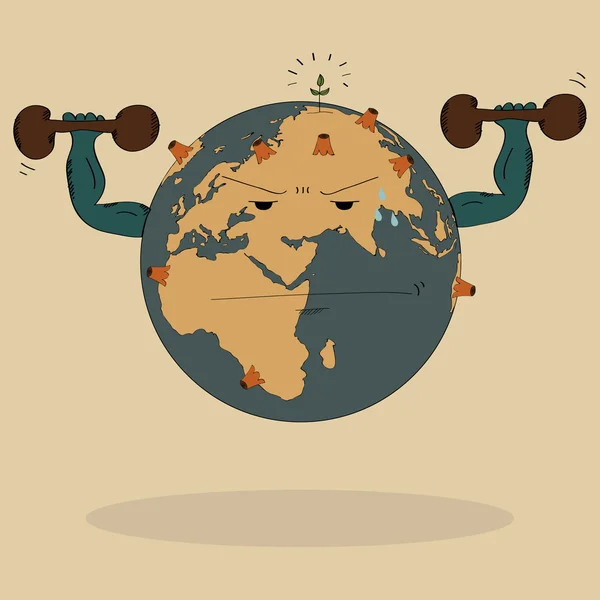 Pojęcie wektora świata mapę ziemi glob dla uratować świat, wektor ilustracja epss 10. — Wektor stockowy