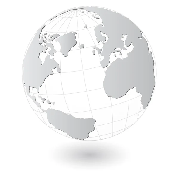 Всесвітня карта та деталі глобусу Векторна ілюстрація, EPS 10 . — стоковий вектор